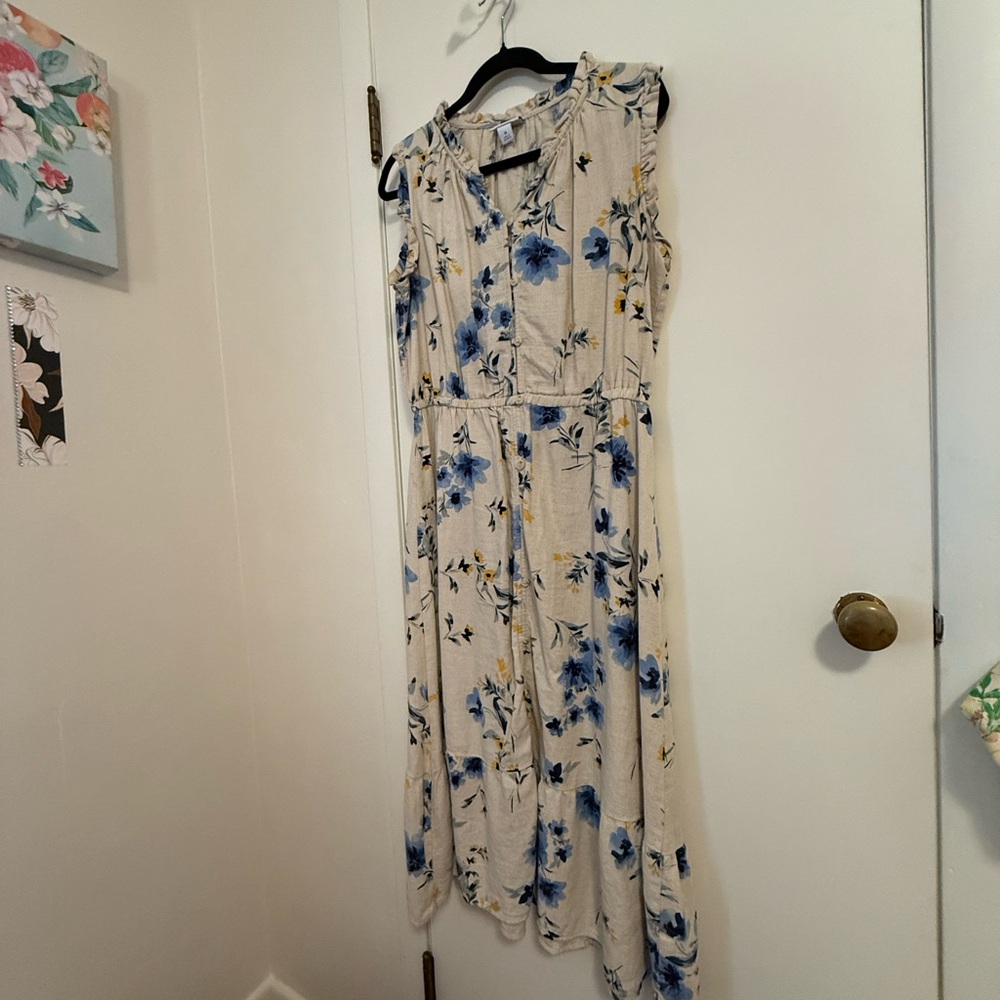 Liz Claiborne Blue Floral Maxi Dress